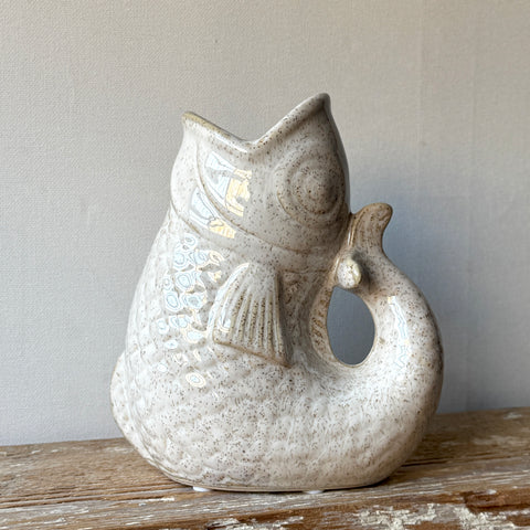 Ceramic Fish Jug - Natural Reactive Glaze H18cm