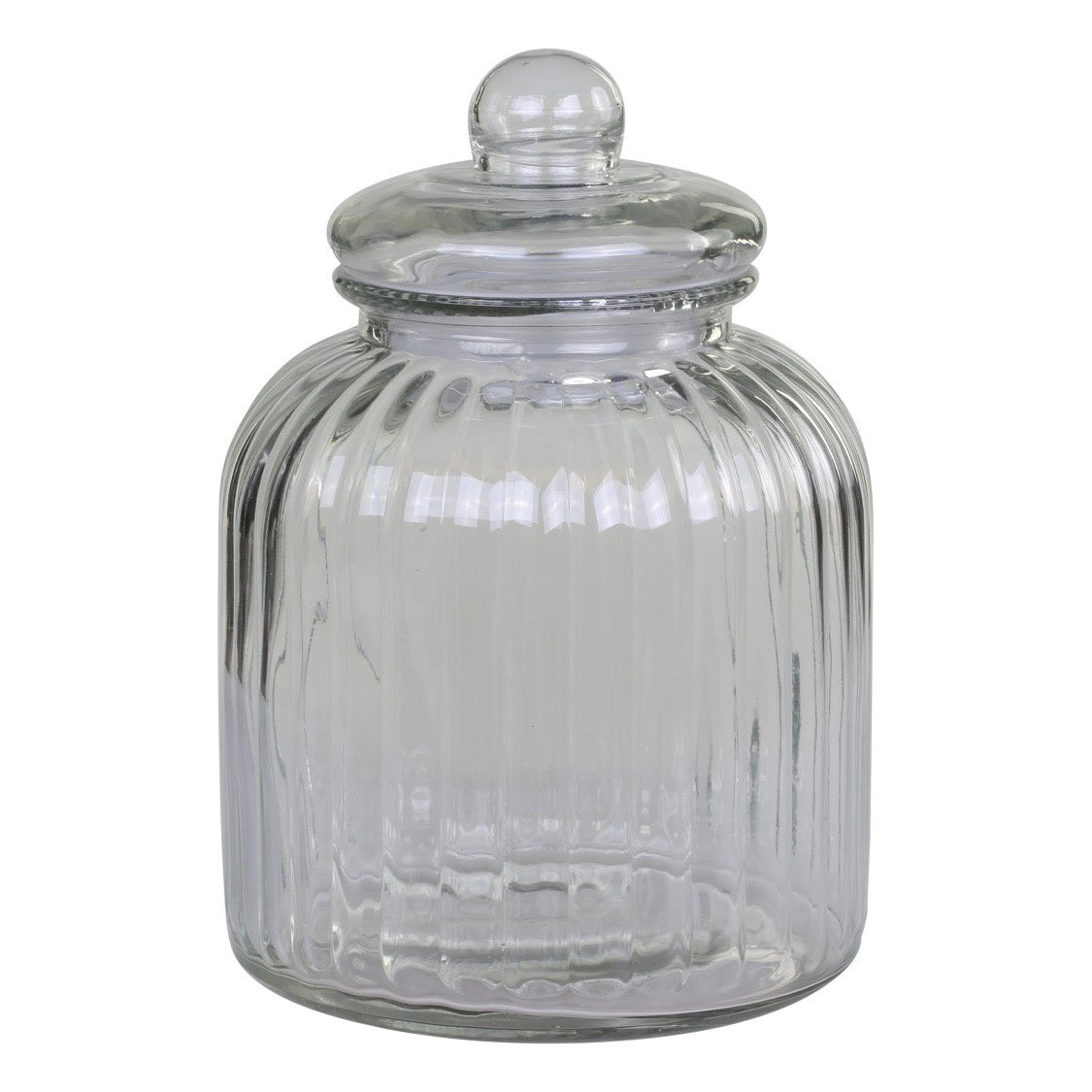 Glass Jar with Wooden Lid - Trellis, Small H13cm - - Liv's Solihull