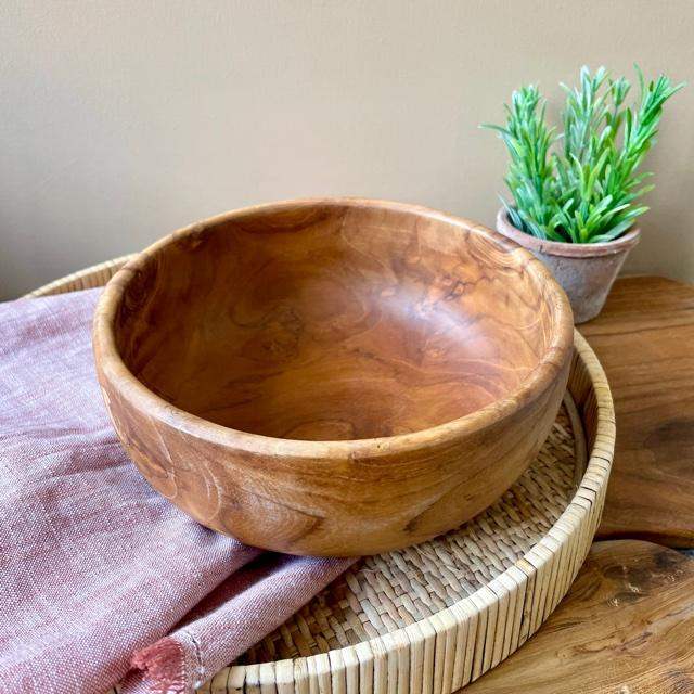 Teak Handmade Bowl, Approx. 20cm - Liv's