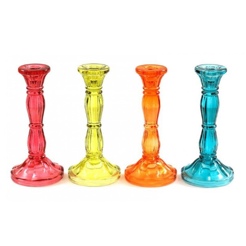 Bright Glass Dinner Candlestick Tall, 20cm Liv's Solihull