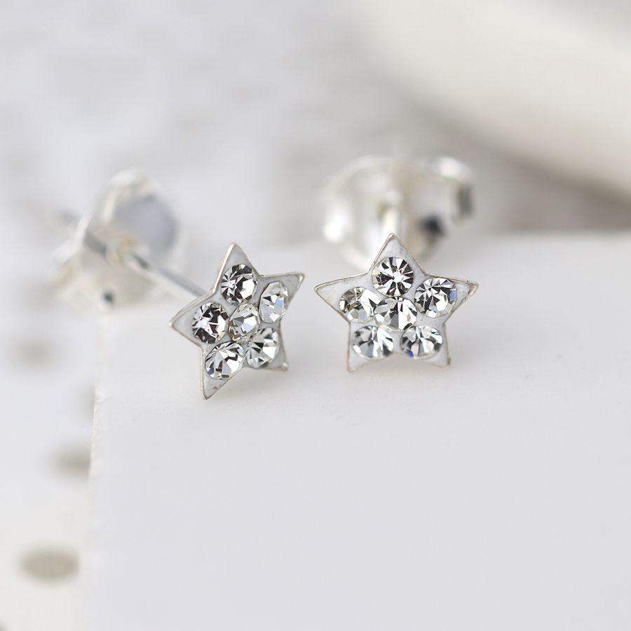 Earrings - Tiny 6 Crystal Star Earrings - Liv's