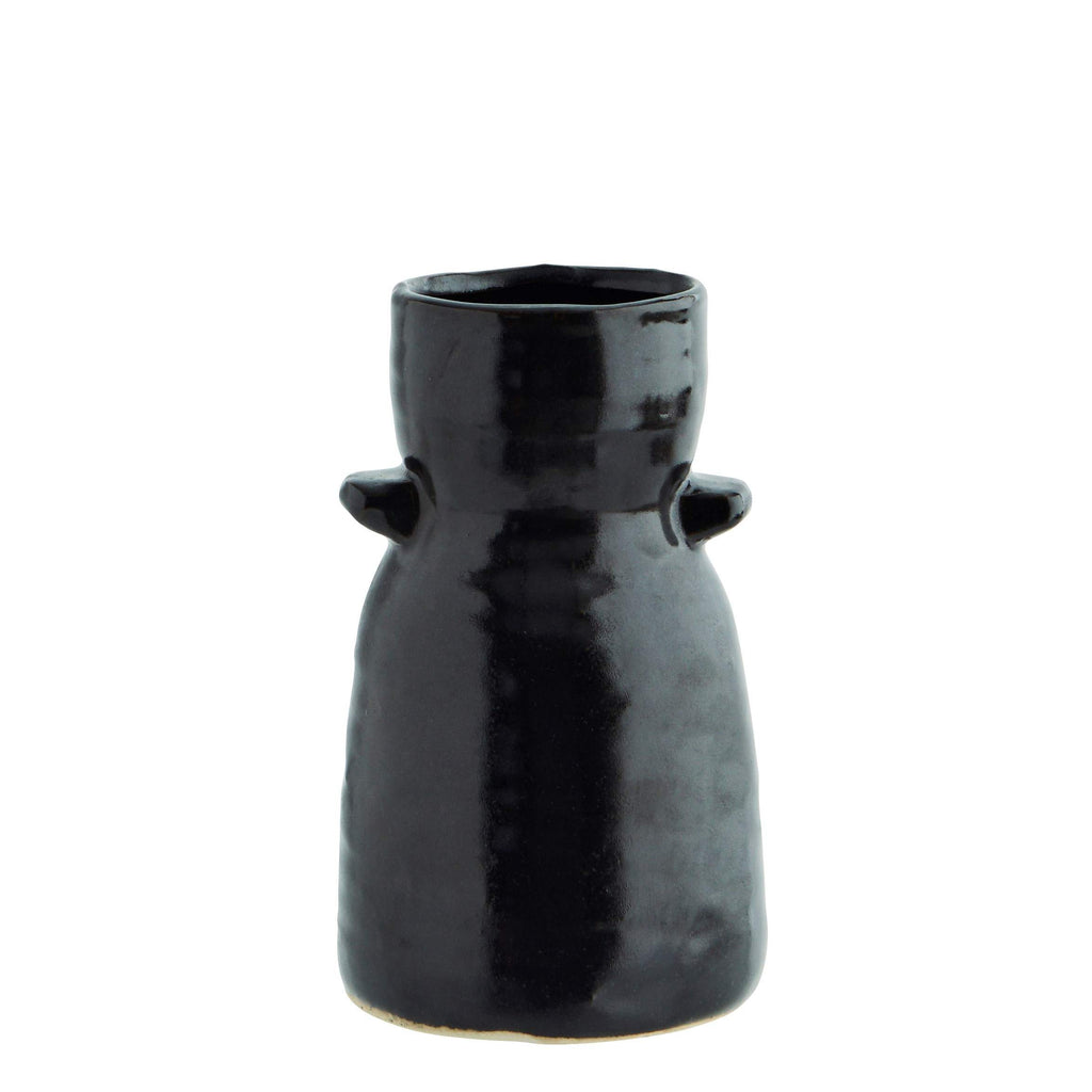 Black Stoneware Vase, H15 x D9cm - Liv's