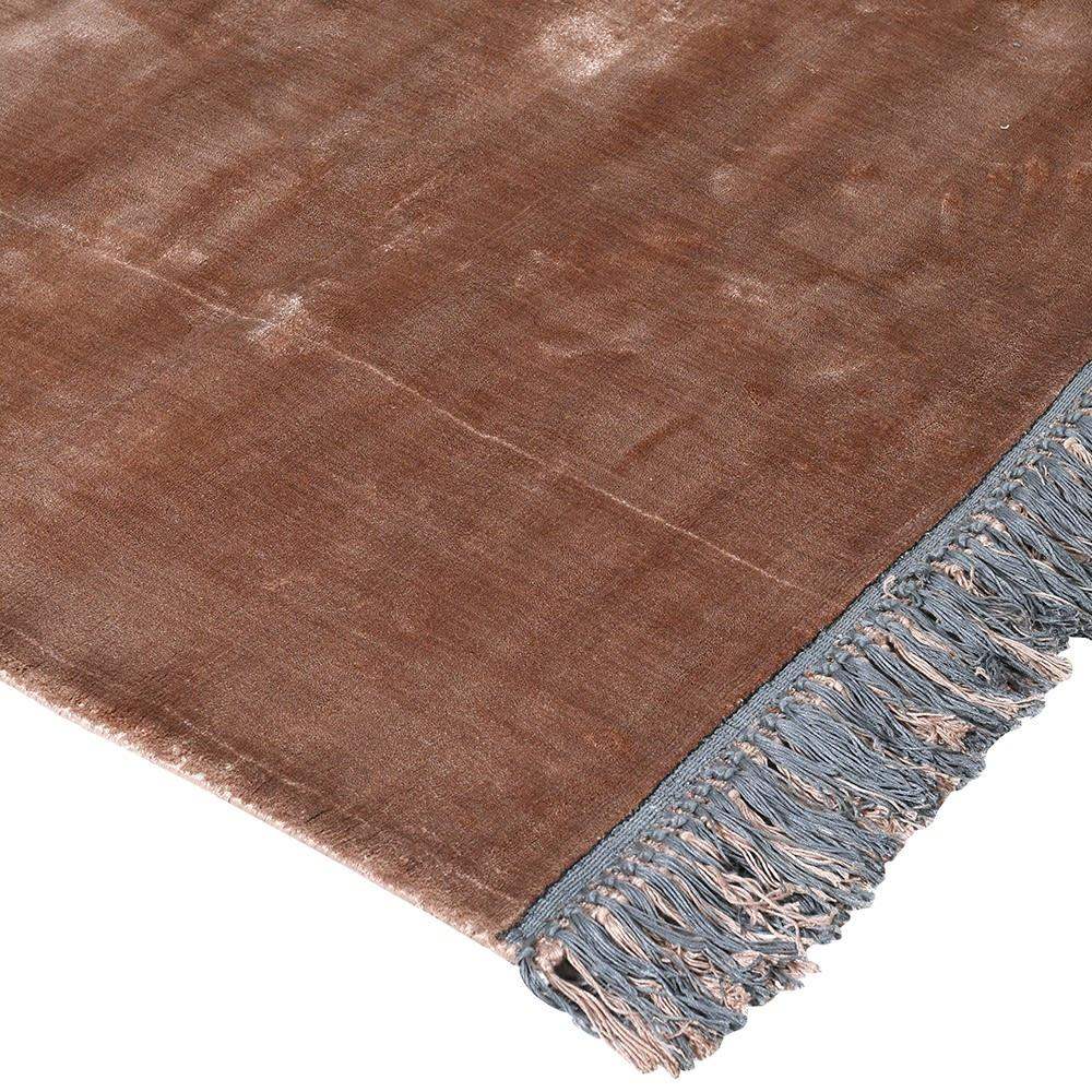 Rug - Brown Velvet with Fringe, 230x160cm - Liv's