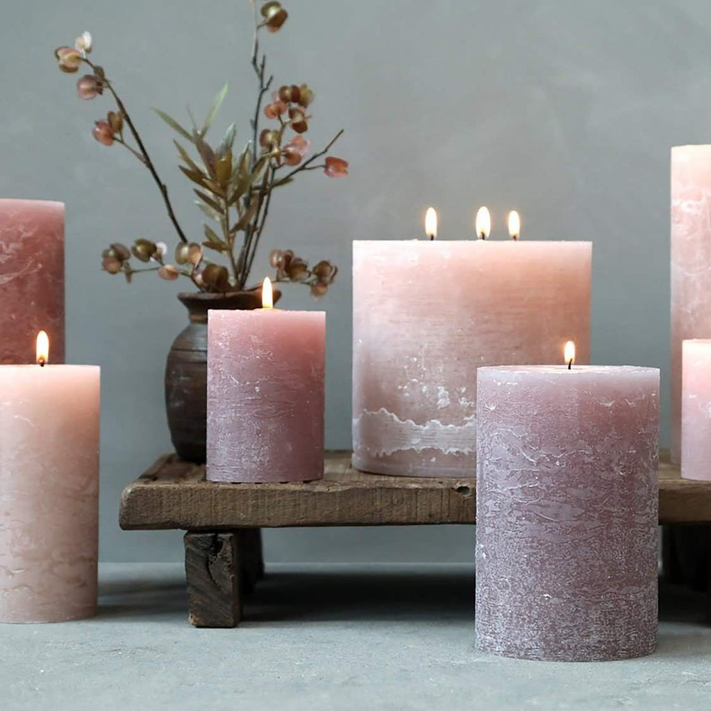 Rustic Pillar Candle 40hr - Taupe (7x10cm) - Liv's