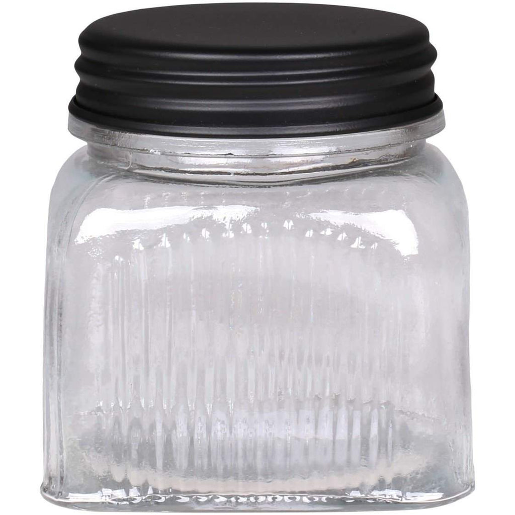 Storage Jar with black Lid, H12 D14cm - Liv's