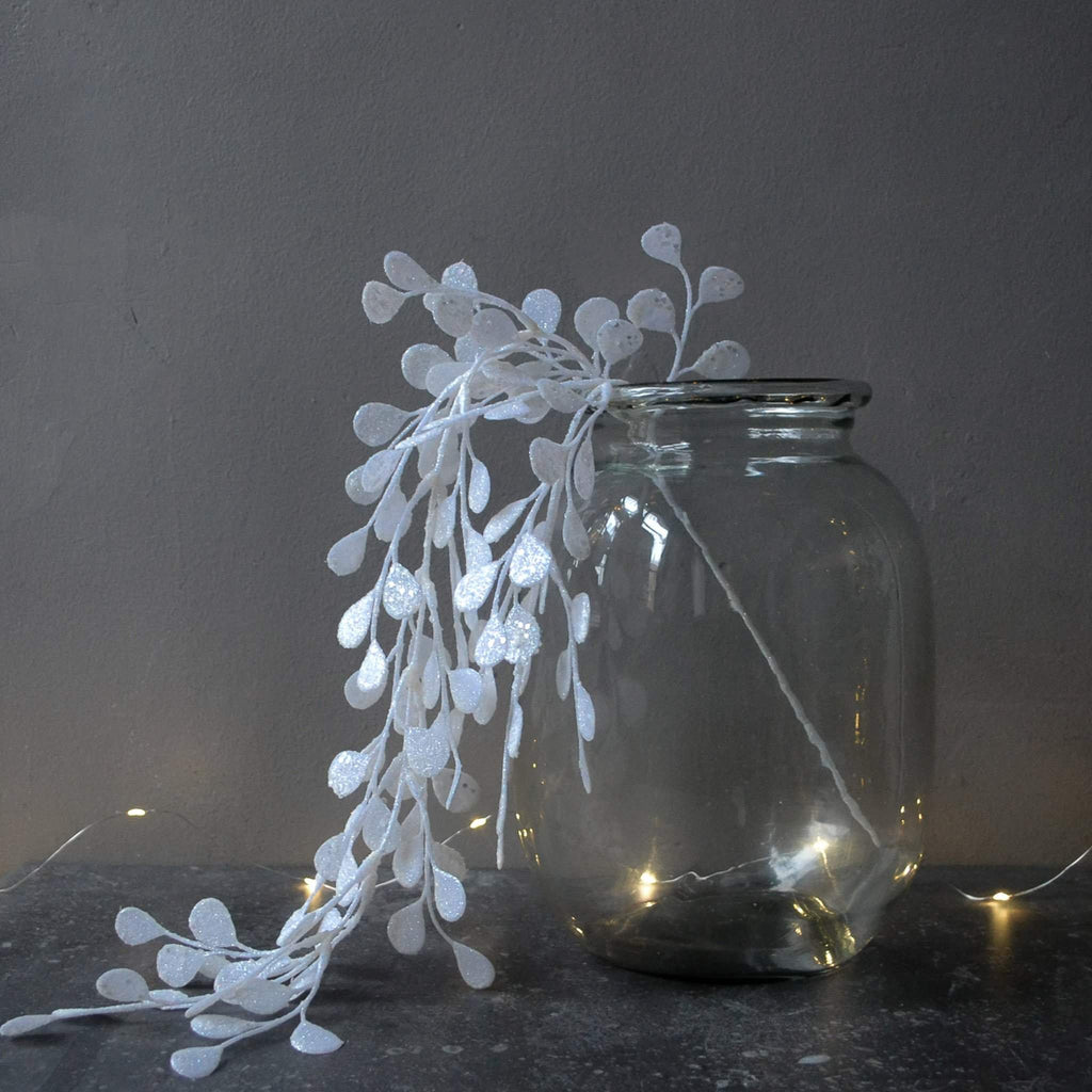 Glitter Tree Spray Penny Droop - White Frosted 60cm - Liv's