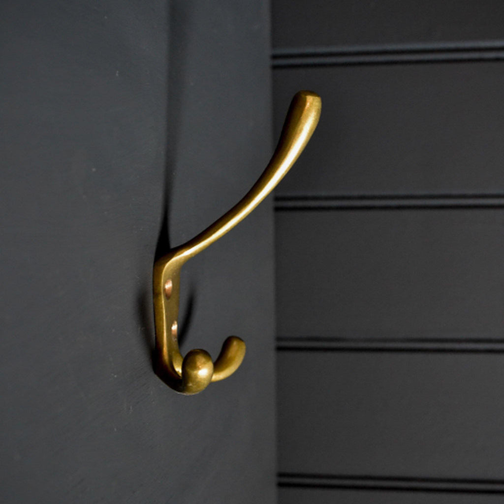Triple Coat Hook - Solid Brass - - Liv's Solihull