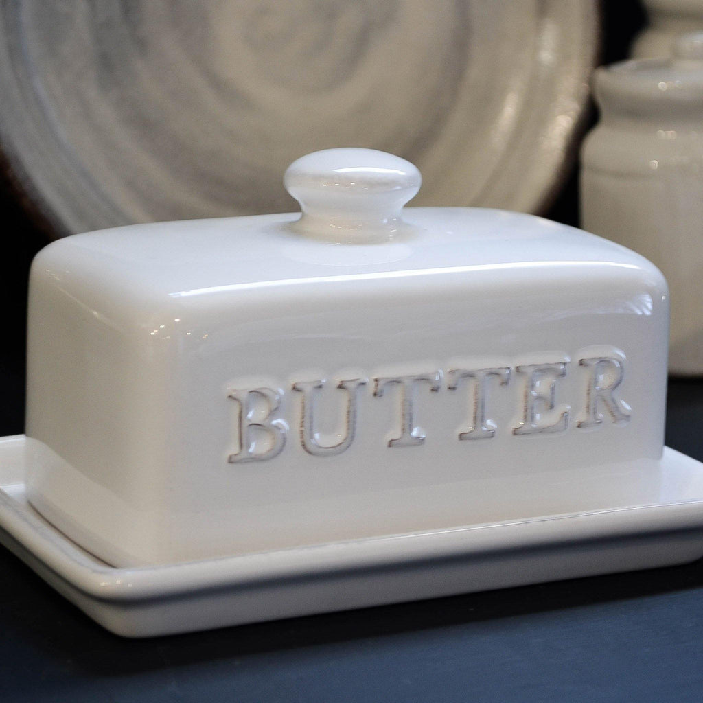 White Ceramic Butter Dish - Liv's