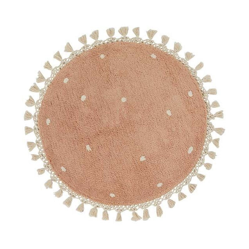 Dotty Rug Round, Blush Pink 70cm Liv's Solihull