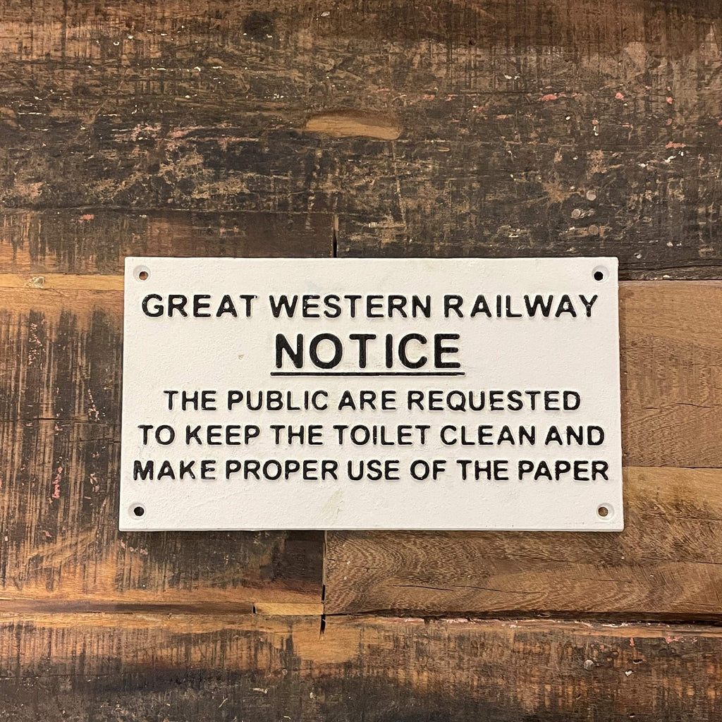 Cast Iron Sign - Toilet Notice, Cast Iron - Liv's
