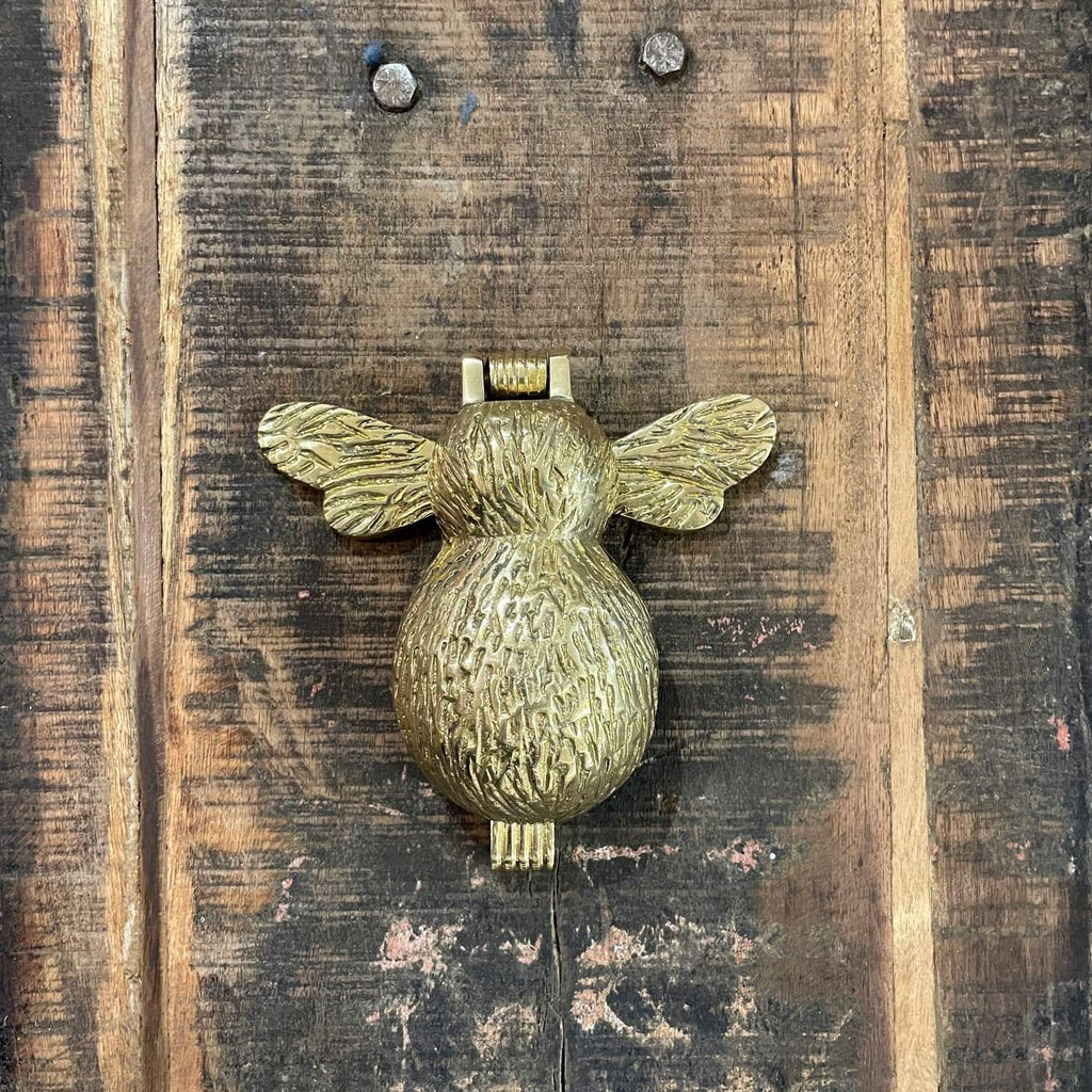 Door Knocker - Bee Design, Solid Brass, 12.5cm - Liv's