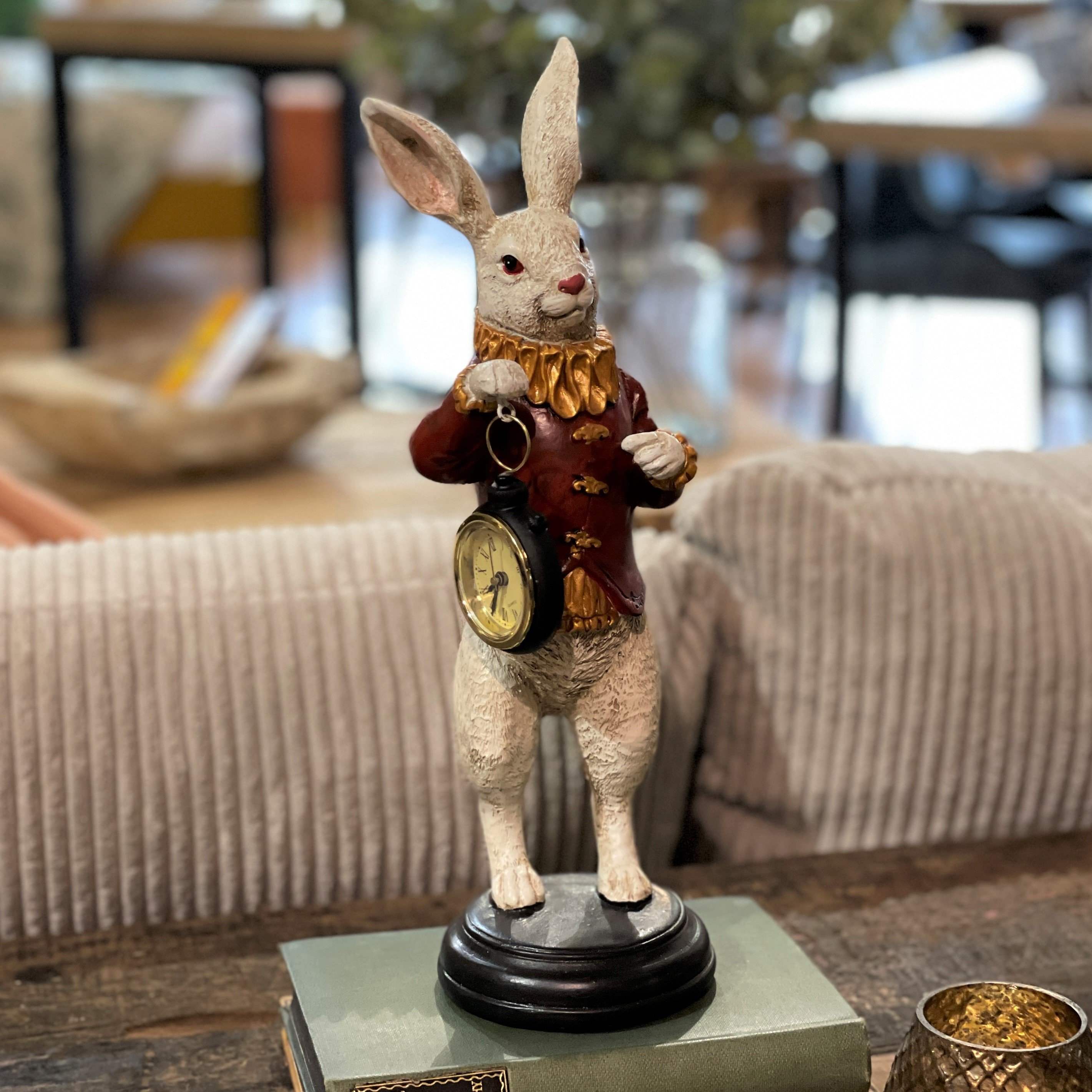Standing White Rabbit Clock White Rabbit Standing Clock - Red - - Liv's Solihull