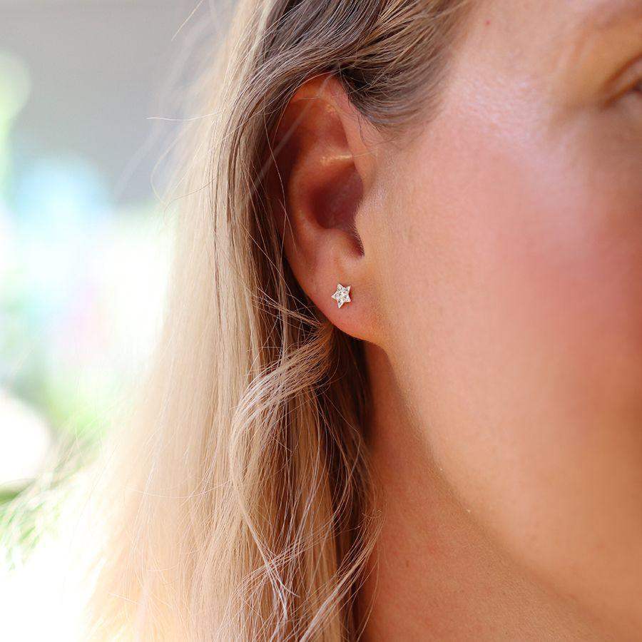 Earrings - Tiny 6 Crystal Star Earrings - Liv's