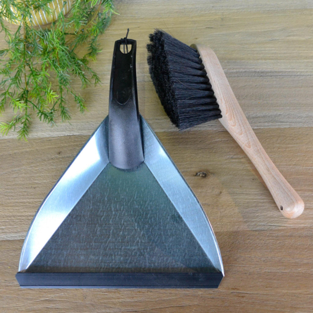 Natural Zinc Dustpan & Wooden Brush - Liv's