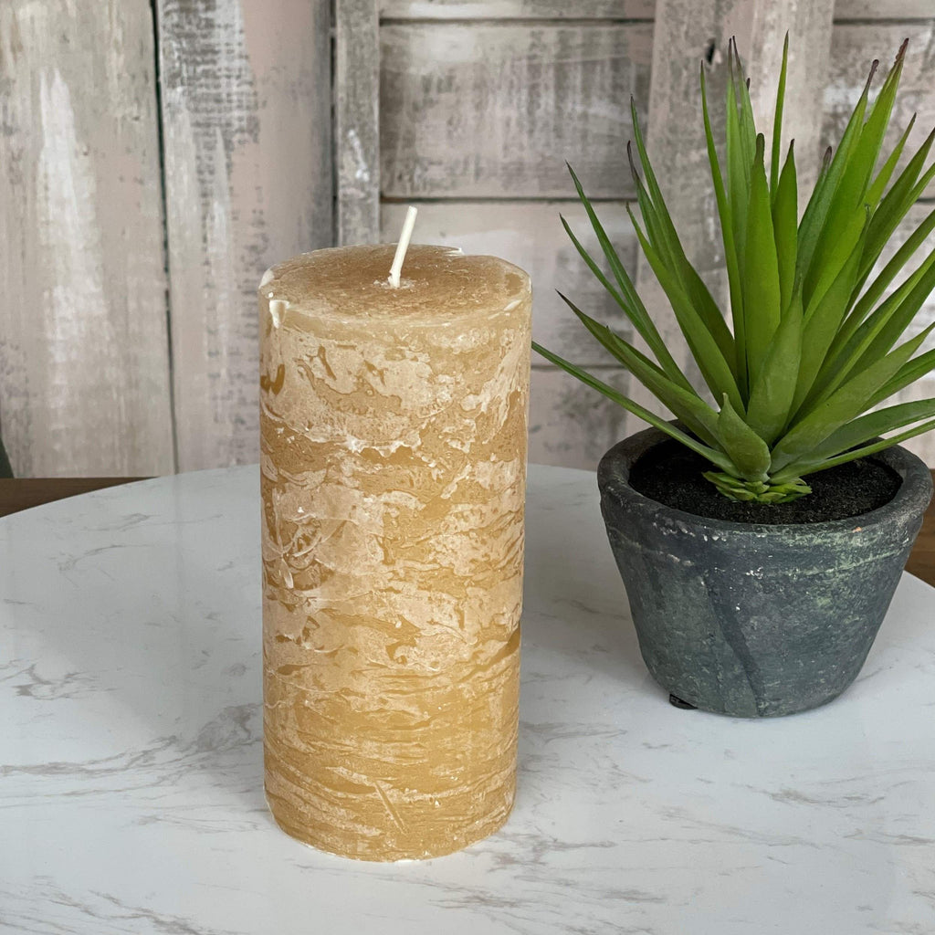 Rustic Pillar Candle - Honey 60Hrs (7x15cm) - Liv's