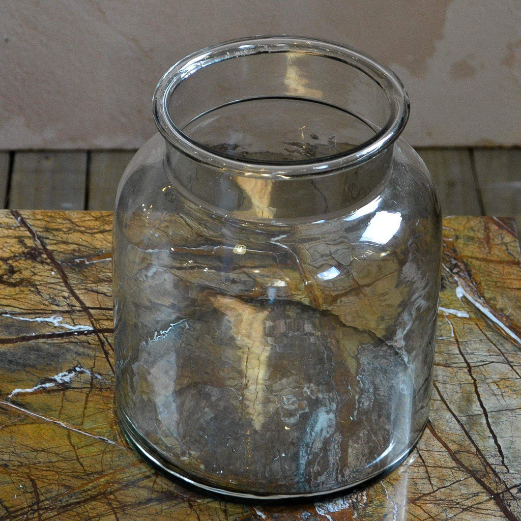 Clear Glass Jar Vase - Medium Squat - Liv's