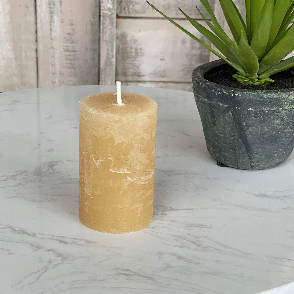 Rustic Pillar Candle - Honey 16hr (5x8cm) - Liv's