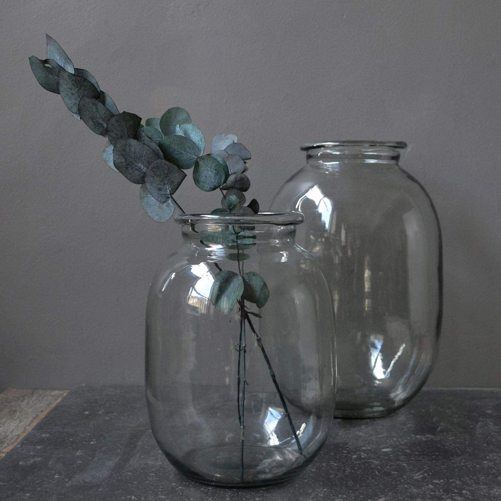 Clear Glass Bulbeous Vase - Medium,  H27cm - Liv's